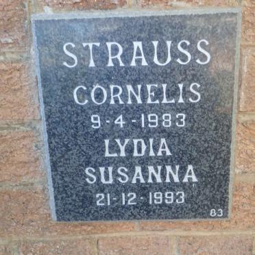 STRAUSS Cornelis -1983 &amp; Lydia Susanna -1993
