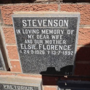 STEVENSON Elsie Florence 1926-1992
