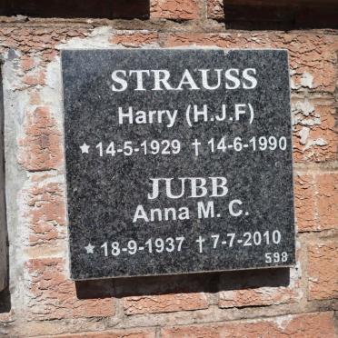 STRAUSS H.J.F. 1929-1990 :: JUBB Anna M.C. 1937-2010