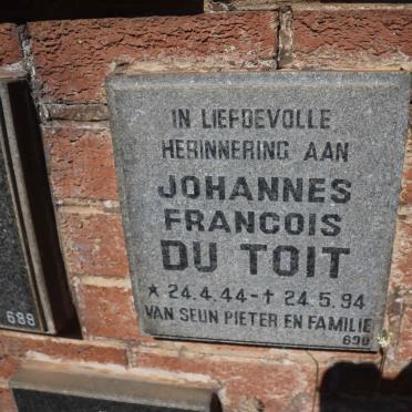 TOIT Johannes Francois, du 1944-1994