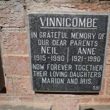 VINNICOMBE Neil 1915-1990 &amp; Anne 1921-1990