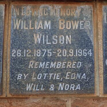 WILSON William Bower 1875-1964