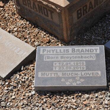 BRANDT Phyllis nee BREYTENBACH 1919-2019