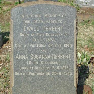 HERBERT Ewald 1874-1944 & Anna Susanna STEGMANN 1875-1946