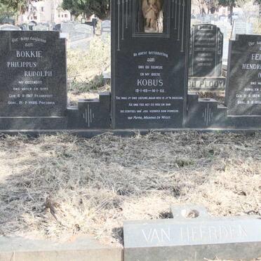 HEERDEN Philippus Rudolph, van 1917-1980 & Felicie Hendrina F. VOSLOO 1924-1992 :: HEERDEN Kobus, van 1949-1955