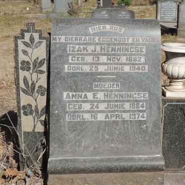HENNINGSE Izak J. 1882-1940 &amp; Anna E. 1884-1974