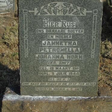 HORN Jannetta Petronella Johanna nee SMIT 1911-1944