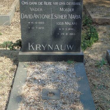 KRYNAUW David Antonie 1882-1972 &amp; Esther Maria MALAN 1894-1963