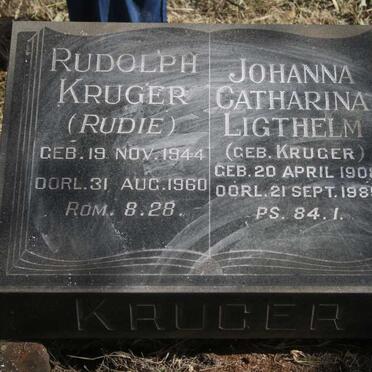 KRUGER Rudolph 1944-1960 :: LIGTHELM Johanna Catharina nee KRUGER 1908-1985