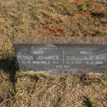 KRUGER Petrus Johannes 1876-1918 & Susanna G.M.H. 1885-1933