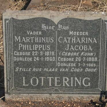 LOTTERING Marthinus Philippus 1878-1963 & Catharina Jacoba KUHN 1888-1965