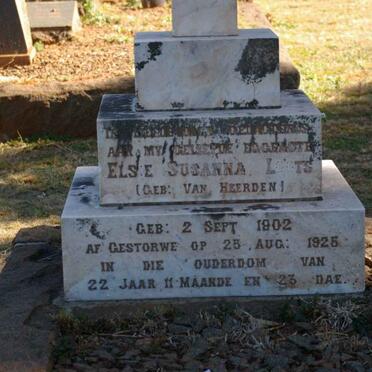 LOOTS Elsie Susanna nee van HEERDEN 1902-1925