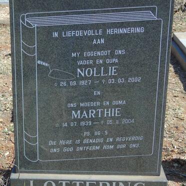 LOTTERING Nollie 1927-2002 & Marthie 1939-2004