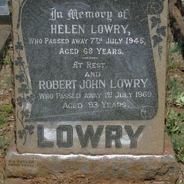 LOWRY Robert John -1969 & Helen -1945