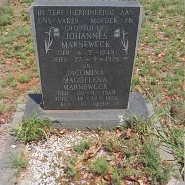 MARNEWECK Johannes 1849-1925 &amp; Jacomina Magdelena 1869-1956