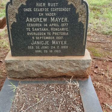 MAYER Andrew 1877-1937 &amp; Janigje DE JONG 1889-1963