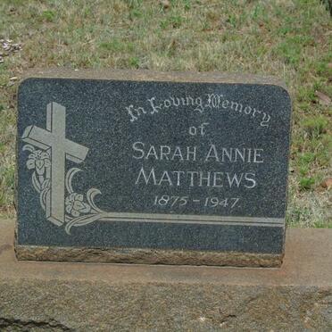 MATTHEWS Sarah Annie 1875-1947