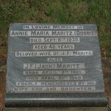 MARITZ J.F. 1885-1949 & Annie Maria -1938