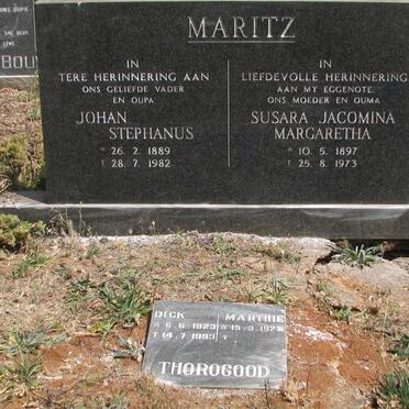 MARITZ Johan Stephanus 1889-1982 &amp; Susara Jacomina Margaretha 1897-1973