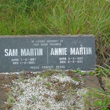 MARTIN Sam 1887-1943 & Annie 1907-1993