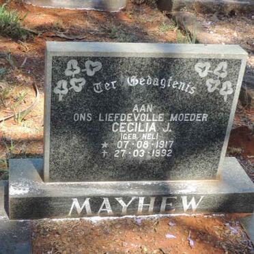MAYHEW Cecilia J. nee NEL 1917-1992