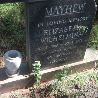 MAYHEW Elizabeth Wilhelmina 1885-1975