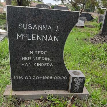 MCLENNAN Susanna J. 1916-1998