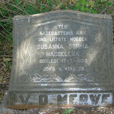MERWE Susanna Sophia Magdelena, v.d. -1950