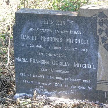 MITCHELL Daniel Hebronis 1892-1948 & Maria Francina Cecilia CROUCAMP 1894-1955