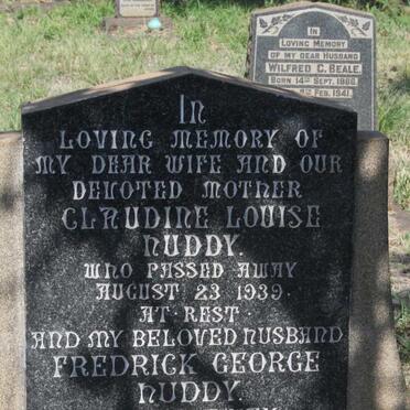 NUDDY Frederick George -1955 & Claudine Louise -1939