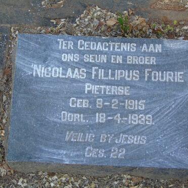 PIETERSE Nicolaas Fillipus Fourie 1915-1939