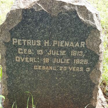 PIENAAR Petrus H. 1913-1925
