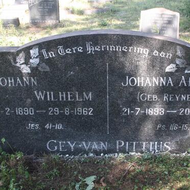 PITTIUS Johann Wilhelm, GEY van 1890-1962 &amp; Johanna Adriana REYNECKE 1893-1959