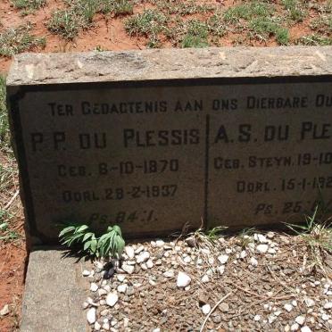PLESSIS P.P., du 1870-1937 &amp; A.S. STEYN 1869-1923
