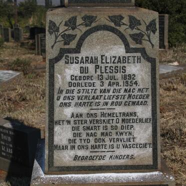 PLESSIS Stephanus Johannes Paulus, du 1891-1945 & Susarah Elizabeth 1892-1954_3