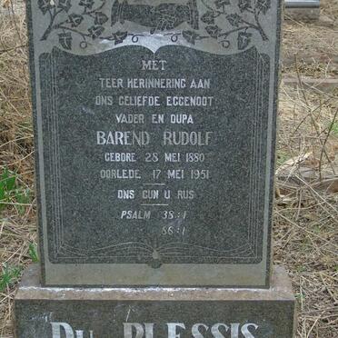 PLESSIS Barend Rudolf, du 1880-1951