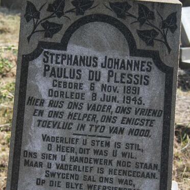 PLESSIS Stephanus Johannes Paulus, du 1891-1945 & Susarah Elizabeth 1892-1954_2