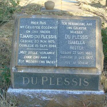 PLESSIS Tjaard, du 1875-1944 & Isabella Hester 1882-1977_2