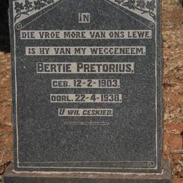 PRETORIUS Bertie 1903-1938