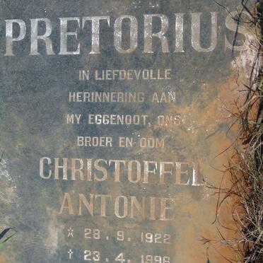 PRETORIUS Christoffel Antonie 1922-1996