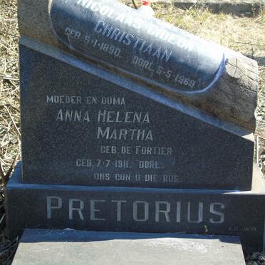 PRETORIUS Nicolaas Gideon Christiaan 1891-1969 &amp; Anna Helena Martha DE FORTIER 1911-