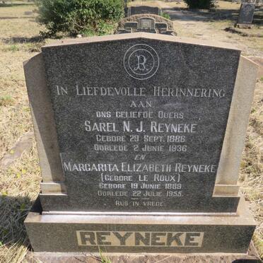 REYNEKE Sarel N.J. 1886-1936 & Margarita Elizabeth LE ROUX 1889-1955