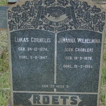 ROETS Lukas Cornelis 1874-1947 & Johanna Wilhelmina GROBLER 1876-1954