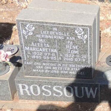 ROSSOUW Rene 1922-2010 & Aletta Margaretha 1932-1995