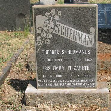SCHERMAN Theodorus Hermanus 1893-1962 &amp; Iris Emily Elizabeth 1910-1996