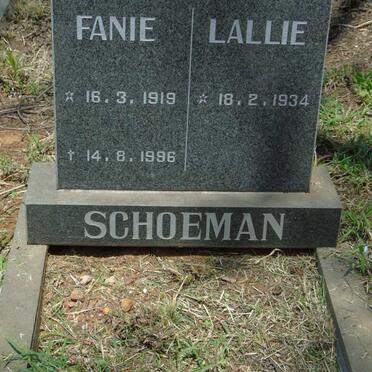 SCHOEMAN Fanie 1919-1996 & Lallie 1934- 