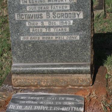 SCROOBY Octavius B. -1943 :: BOTHA Beulah Phyllis nee SCROOBY 1924-1995
