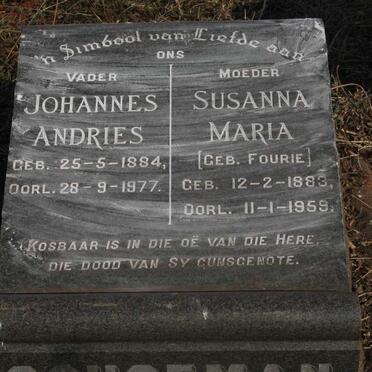 SCHOEMAN Johannes Andries 1884-1977 & Susanna Maria FOURIE 1883-1959