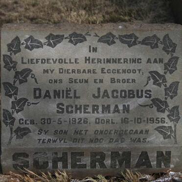 SCHERMAN Daniel Jacobus 1926-1956