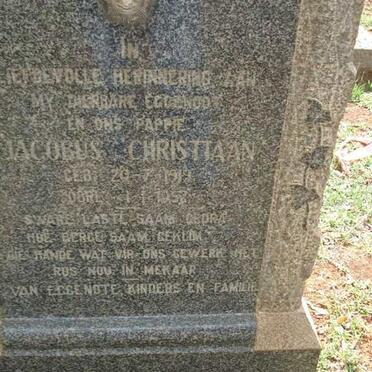 SCHOEMAN Jacobus Christiaan 1919-1953